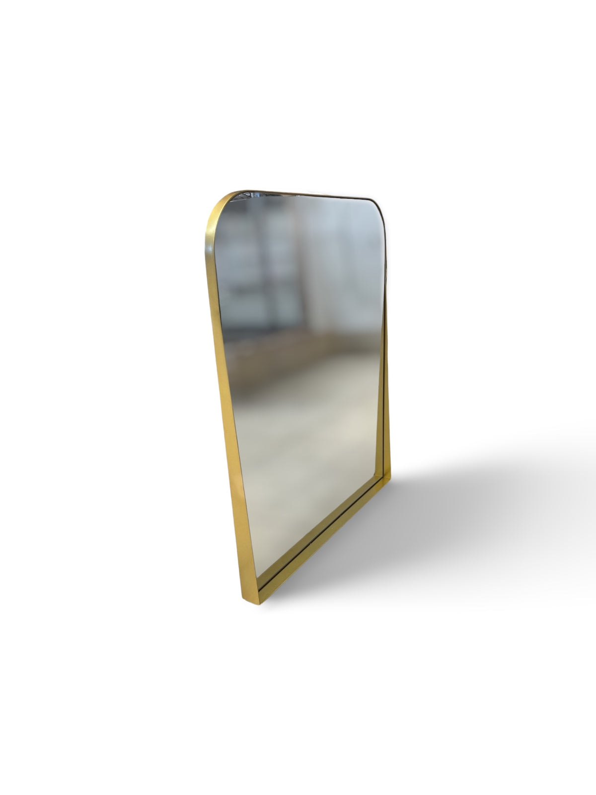 Modern Gold Tone Arched Wall Mirror