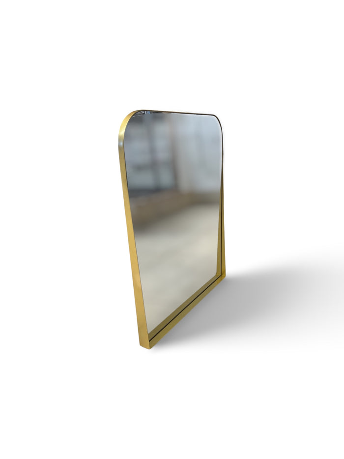 Modern Gold Tone Arched Wall Mirror