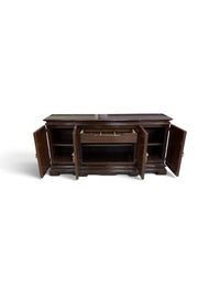 Burlwood Sideboard Buffet Cabinet with Brass Hardware