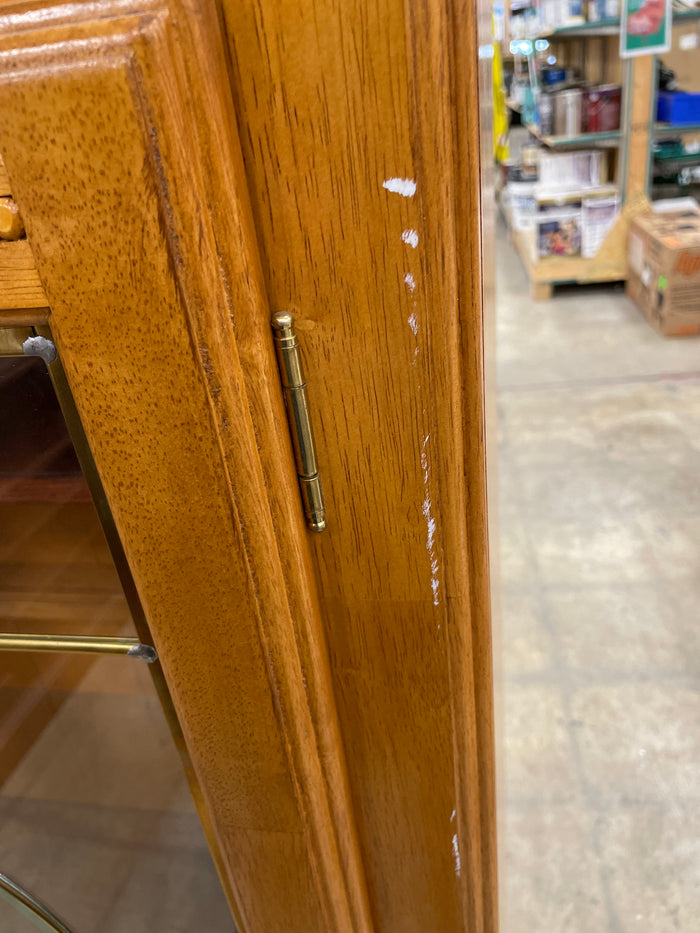 Cabinet With Glass Doors And 2 Drawers