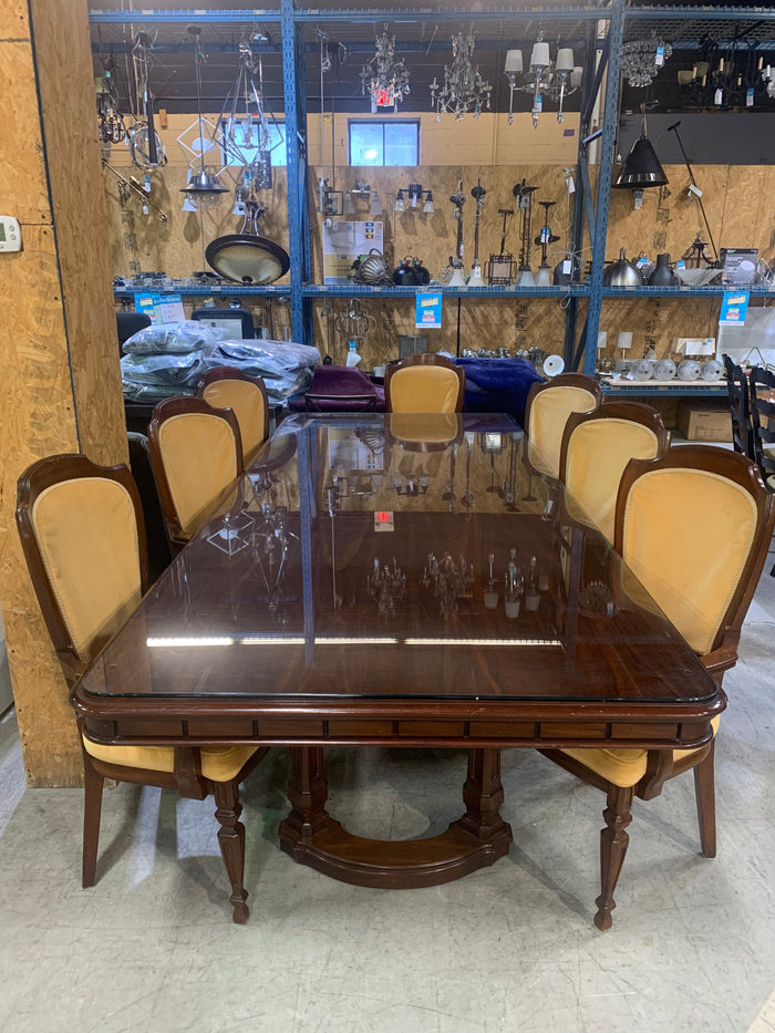 10' Dining Table with Glass Top