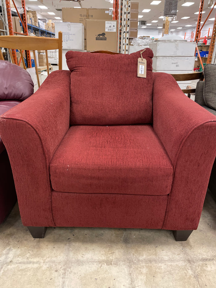 Red Fabric Armchair