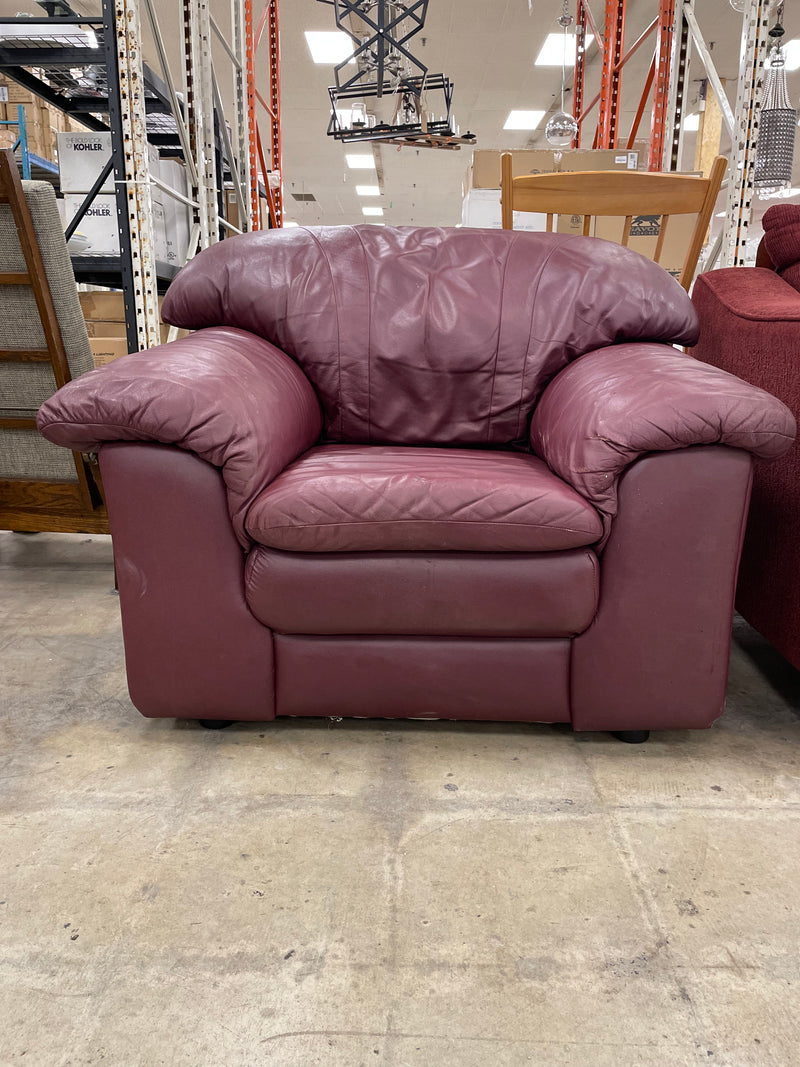 Burgundy Leather Armchair