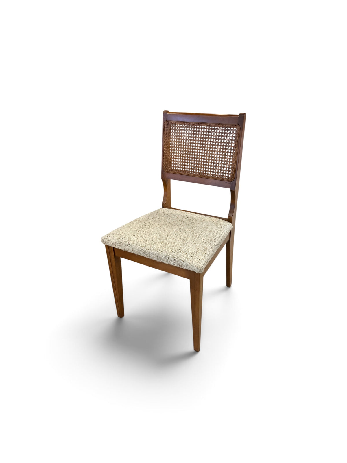 Set of 4 Caneback Chairs with Woven Upholstered Seats