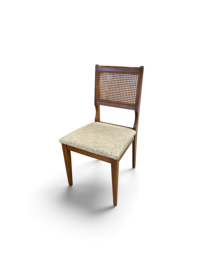 Set of 4 Caneback Chairs with Woven Upholstered Seats