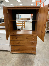 Wooden TV Cabinet With Wooden Knobs