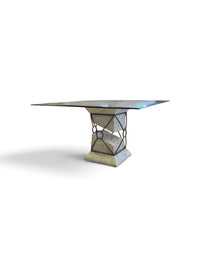 Grecco Coffee Table Glass Top and Stone with Iron Base