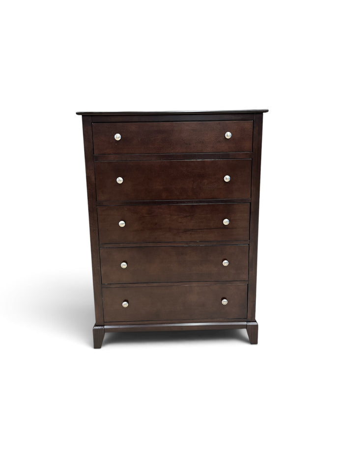 5 Drawer Dark Wood Chest of Drawers