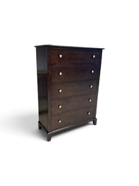 5 Drawer Dark Wood Chest of Drawers