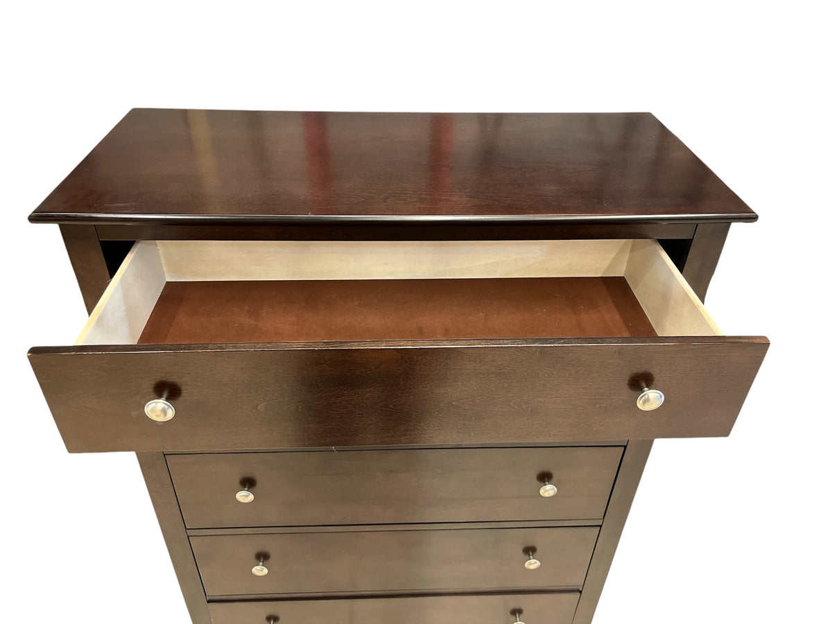 5 Drawer Dark Wood Chest of Drawers