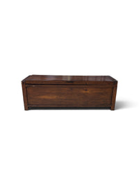 Dark Brown Wood Blanket Chest