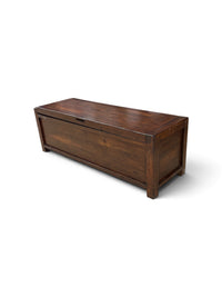 Dark Brown Wood Blanket Chest
