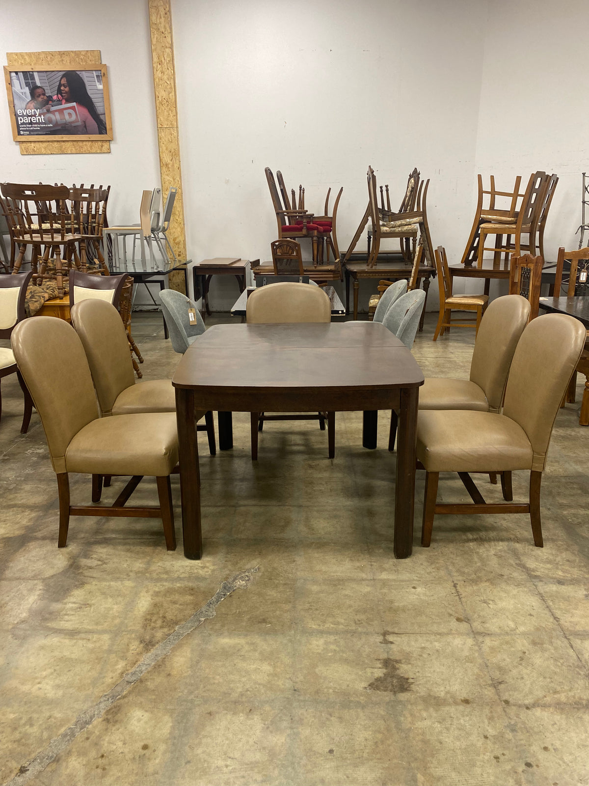 Rectangular Espresso 8 Piece Dining Set