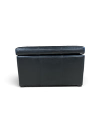 Black Faux Leather Storage Ottoman/Bench