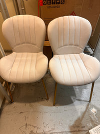 Dining Chairs Set of 2 W/ Cushion Backrest for Living Room Cream White