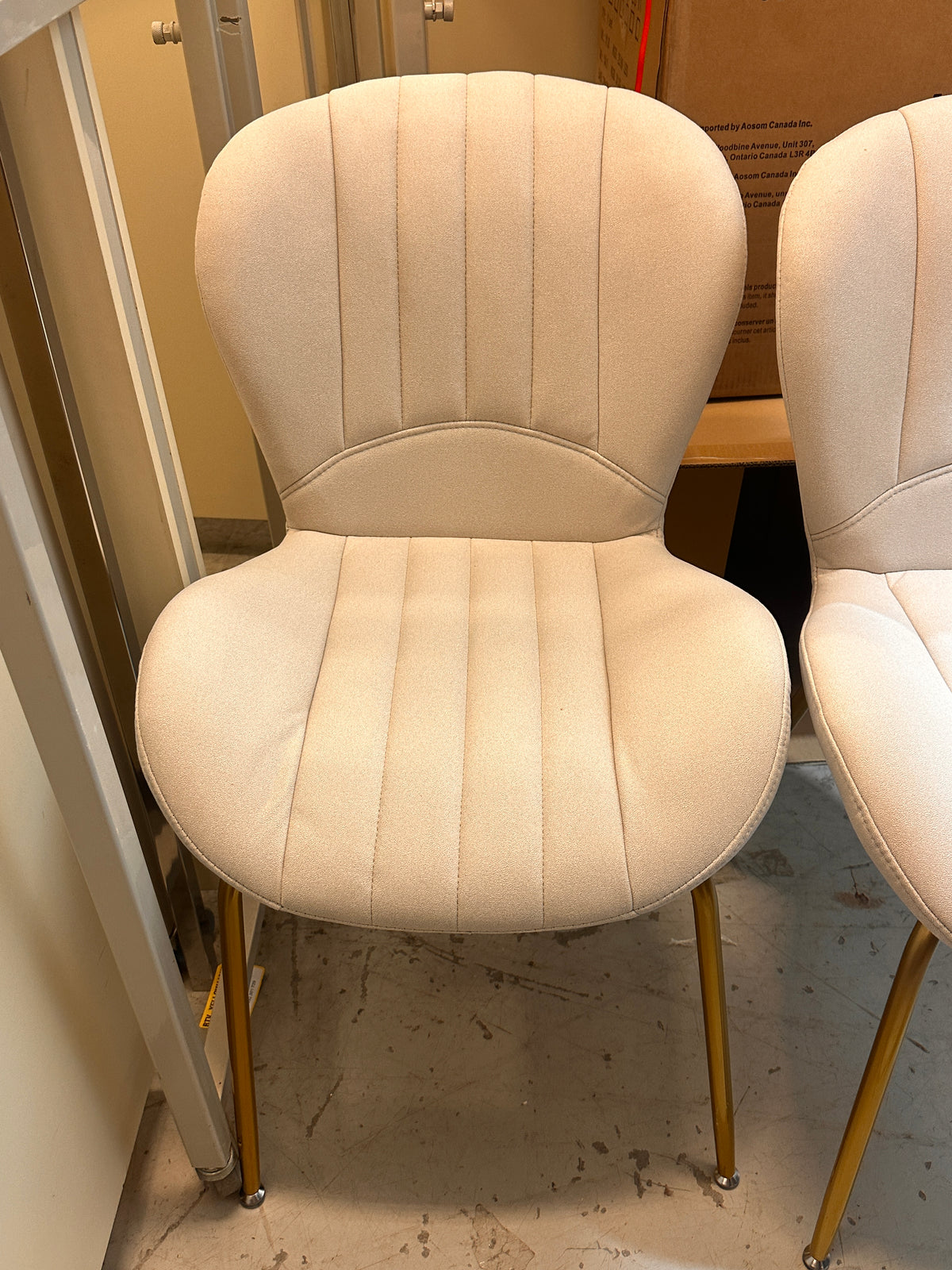Dining Chairs Set of 2 W/ Cushion Backrest for Living Room Cream White