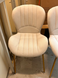 Dining Chairs Set of 2 W/ Cushion Backrest for Living Room Cream White