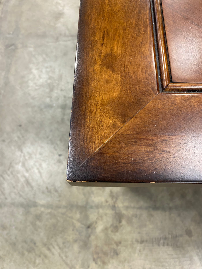 Medium Cherry Transitional Side Table with Bottom Shelf