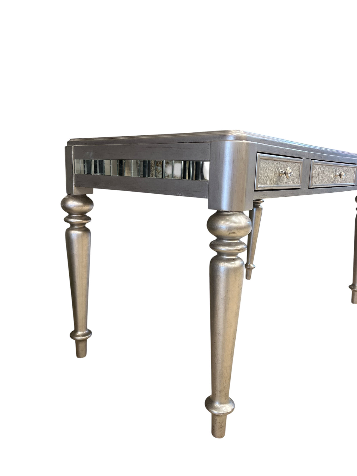 Silver Mirrored Sides Vanity Table w/ 3 Drawers