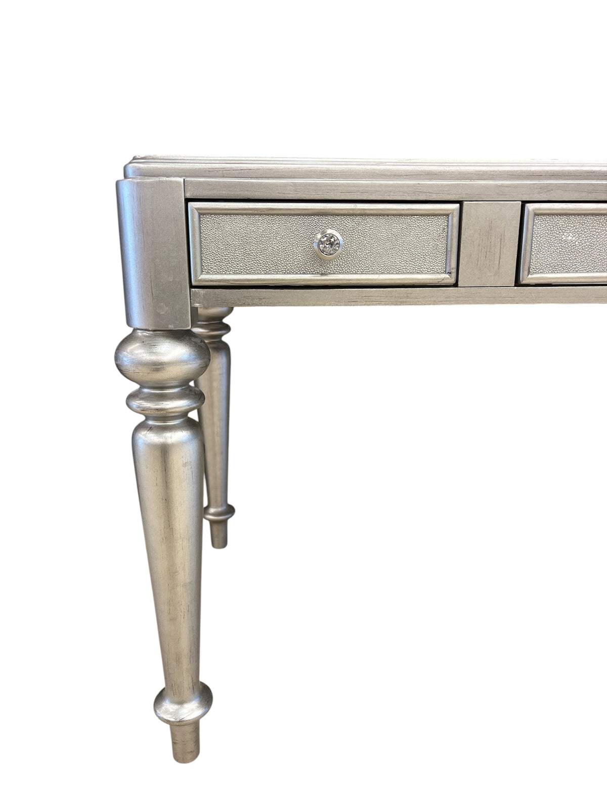 Silver Mirrored Sides Vanity Table w/ 3 Drawers