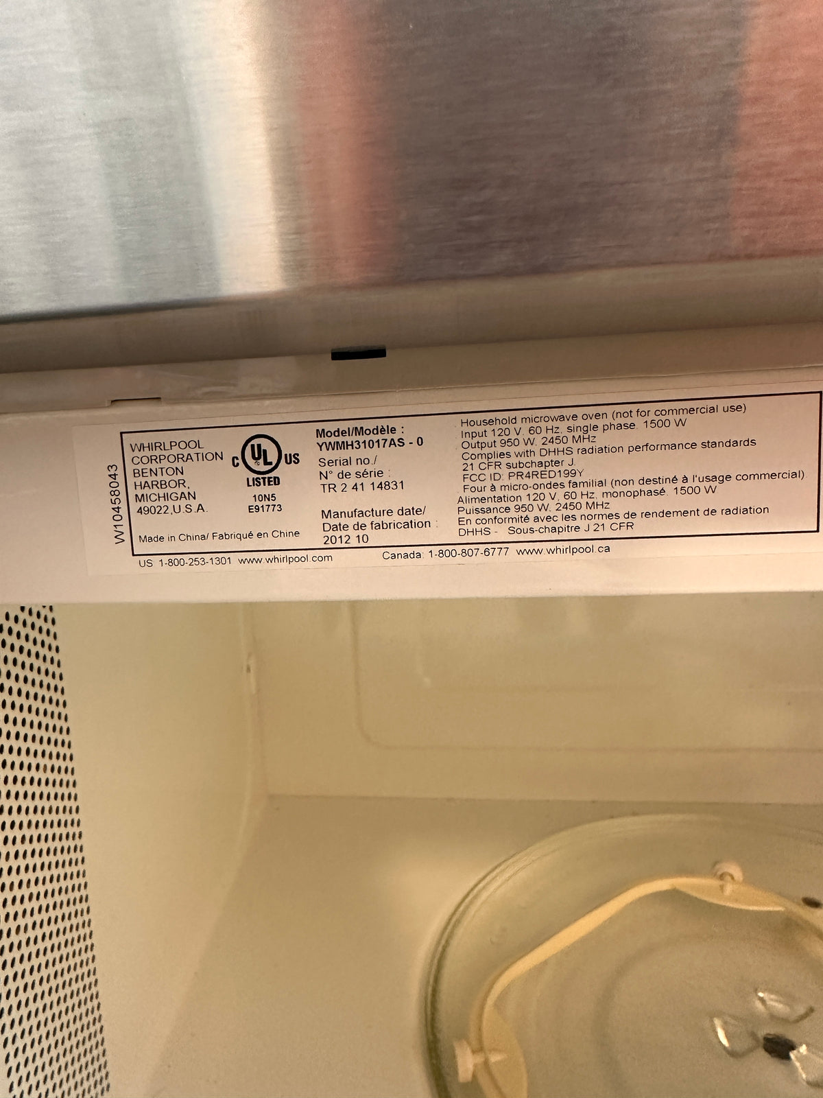 Whirlpool Microwave