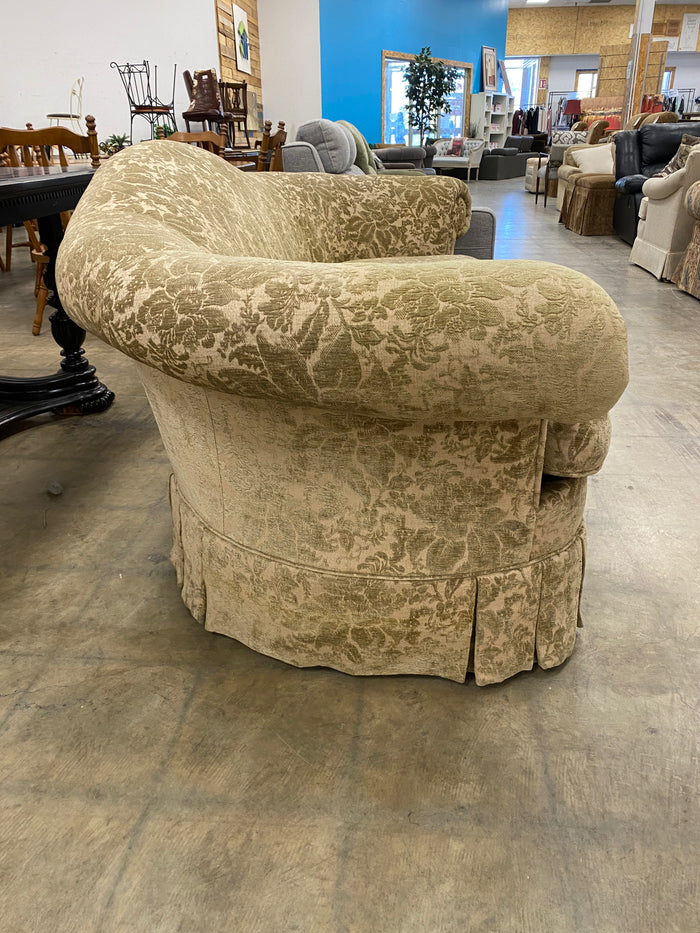 Pleated Skirt Regency Revival Style Settee