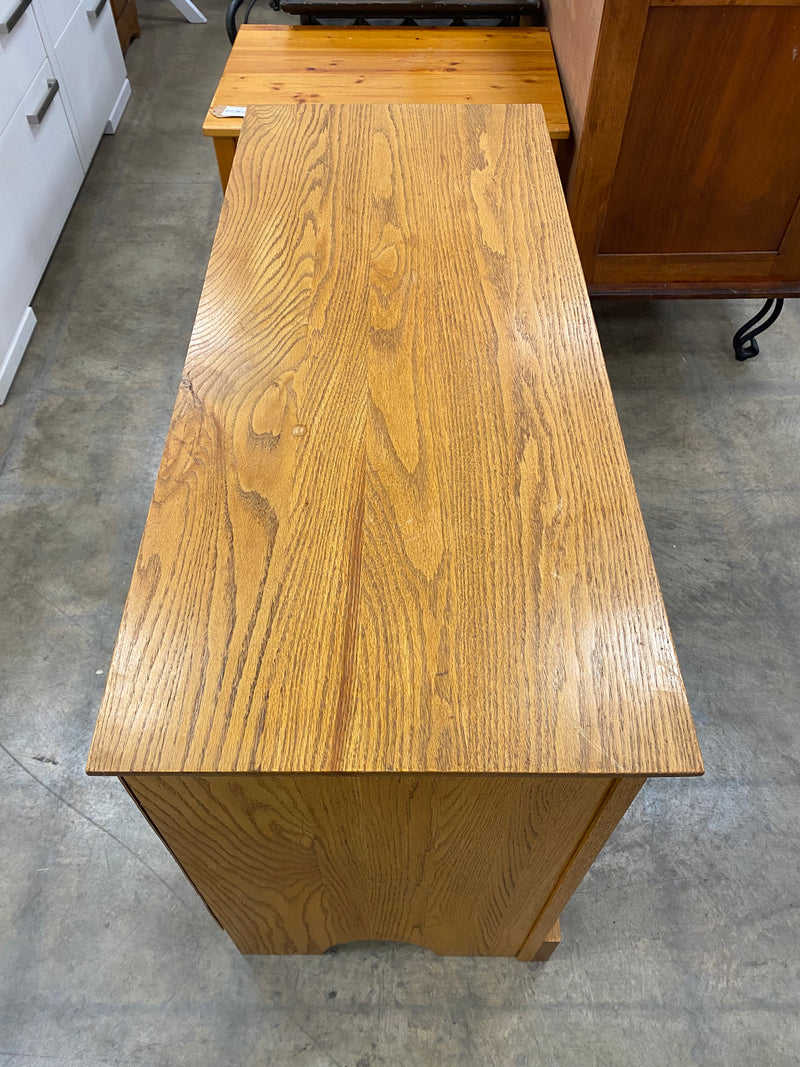 Rustic Farmhouse Oak Media Console with Ample Storage