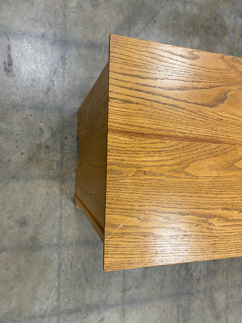 Rustic Farmhouse Oak Media Console with Ample Storage