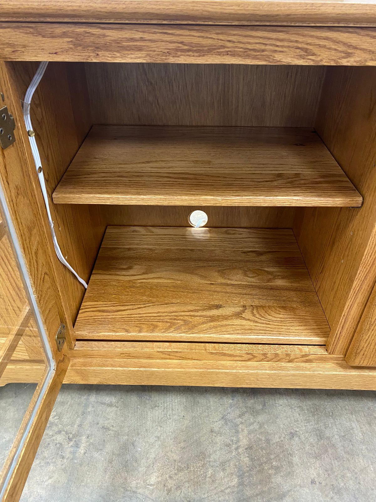 Rustic Farmhouse Oak Media Console with Ample Storage