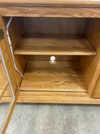 Rustic Farmhouse Oak Media Console with Ample Storage