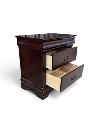 Traditional Cherry Wood 2 Drawer Nightstand