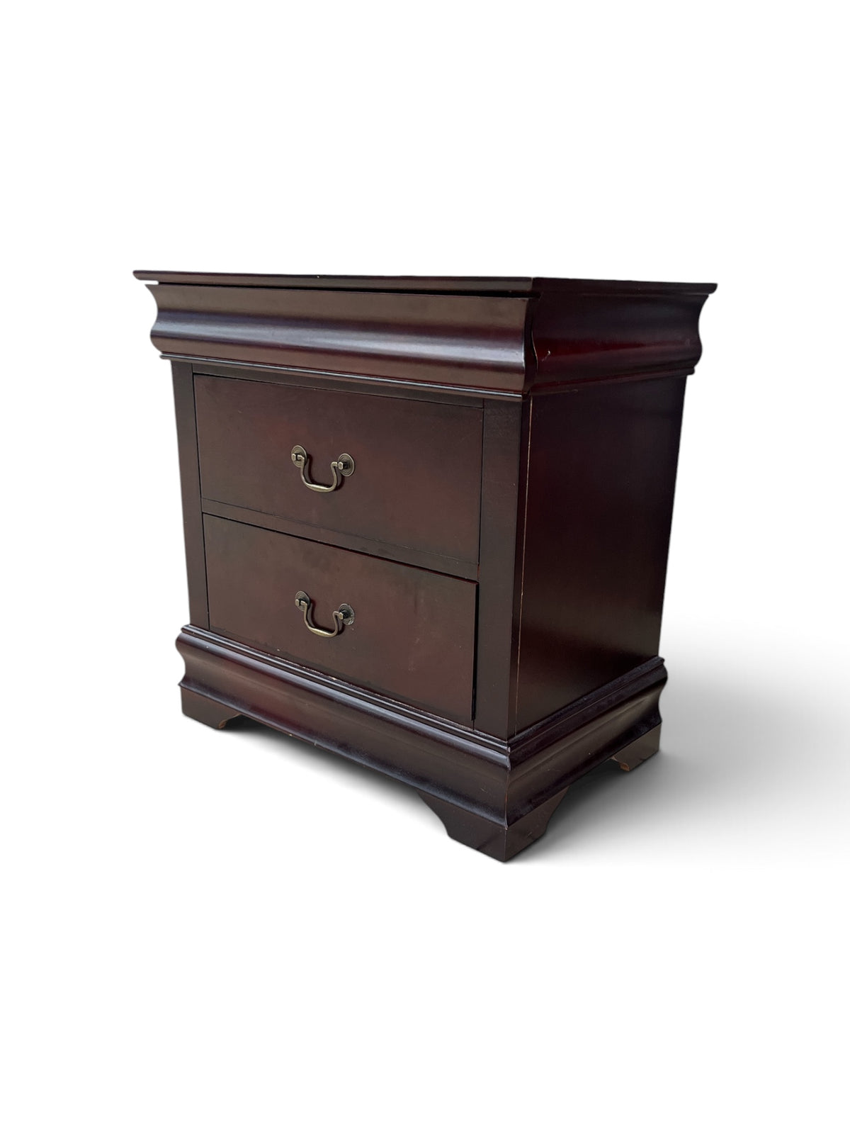 Traditional Cherry Wood 2 Drawer Nightstand