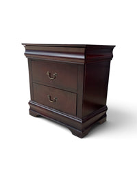 Traditional Cherry Wood 2 Drawer Nightstand