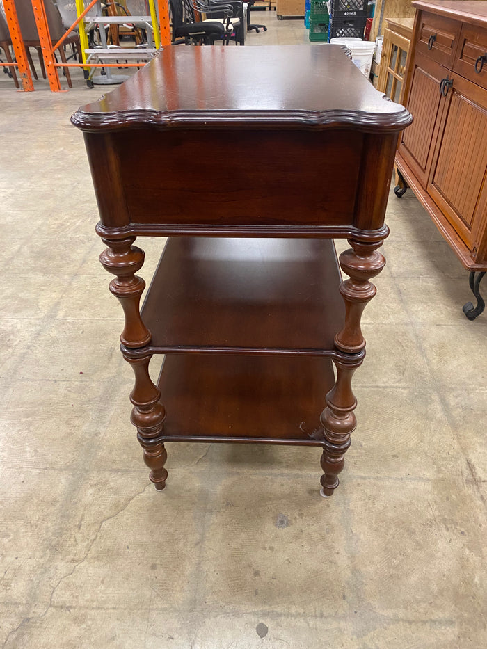 Mahogany Rectangular Two-tiered Side Table