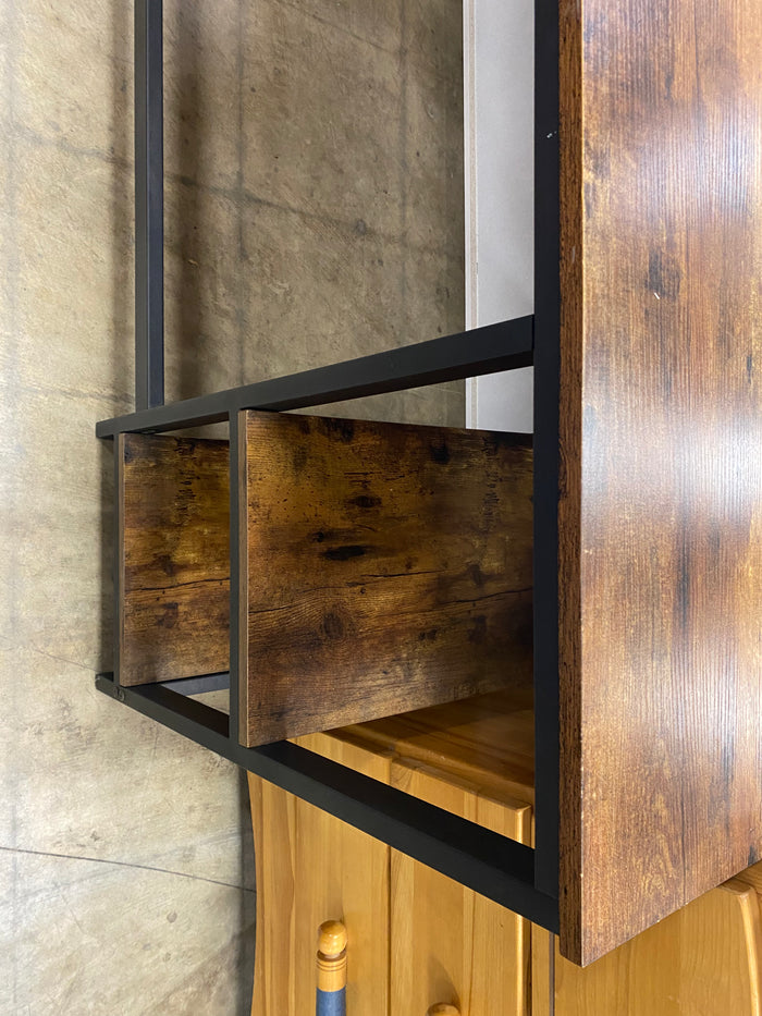Industrial Style Writing Desk with 2 Shelves
