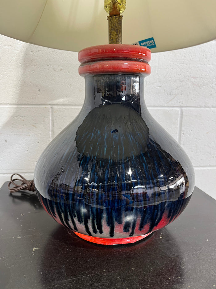 Red/Blue Ceramic Base Table Lamp