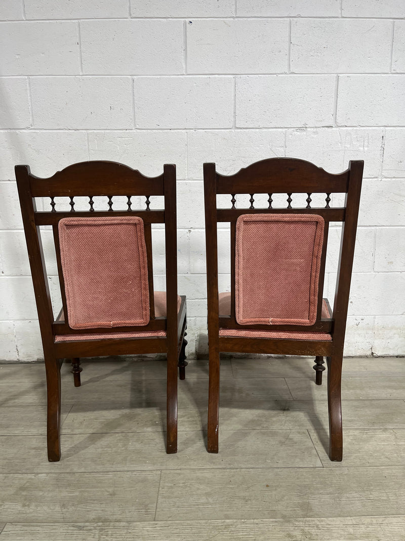 Pair of Small Antique Cushioned Chairs