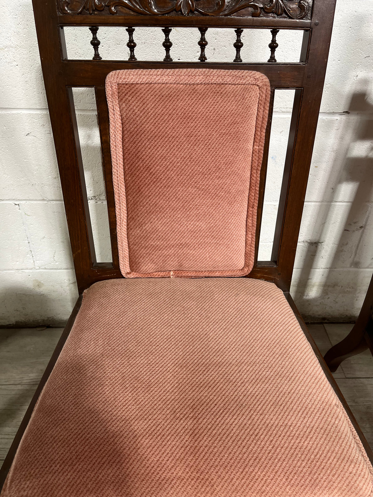 Pair of Small Antique Cushioned Chairs