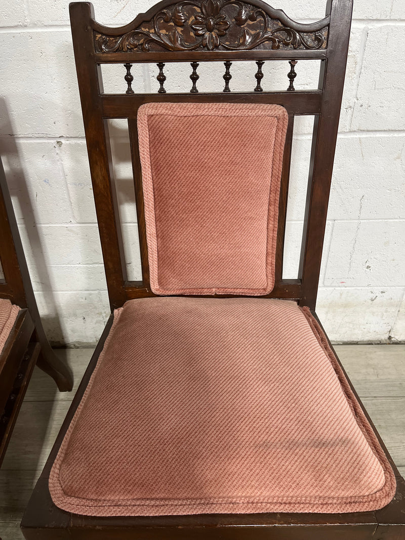 Pair of Small Antique Cushioned Chairs