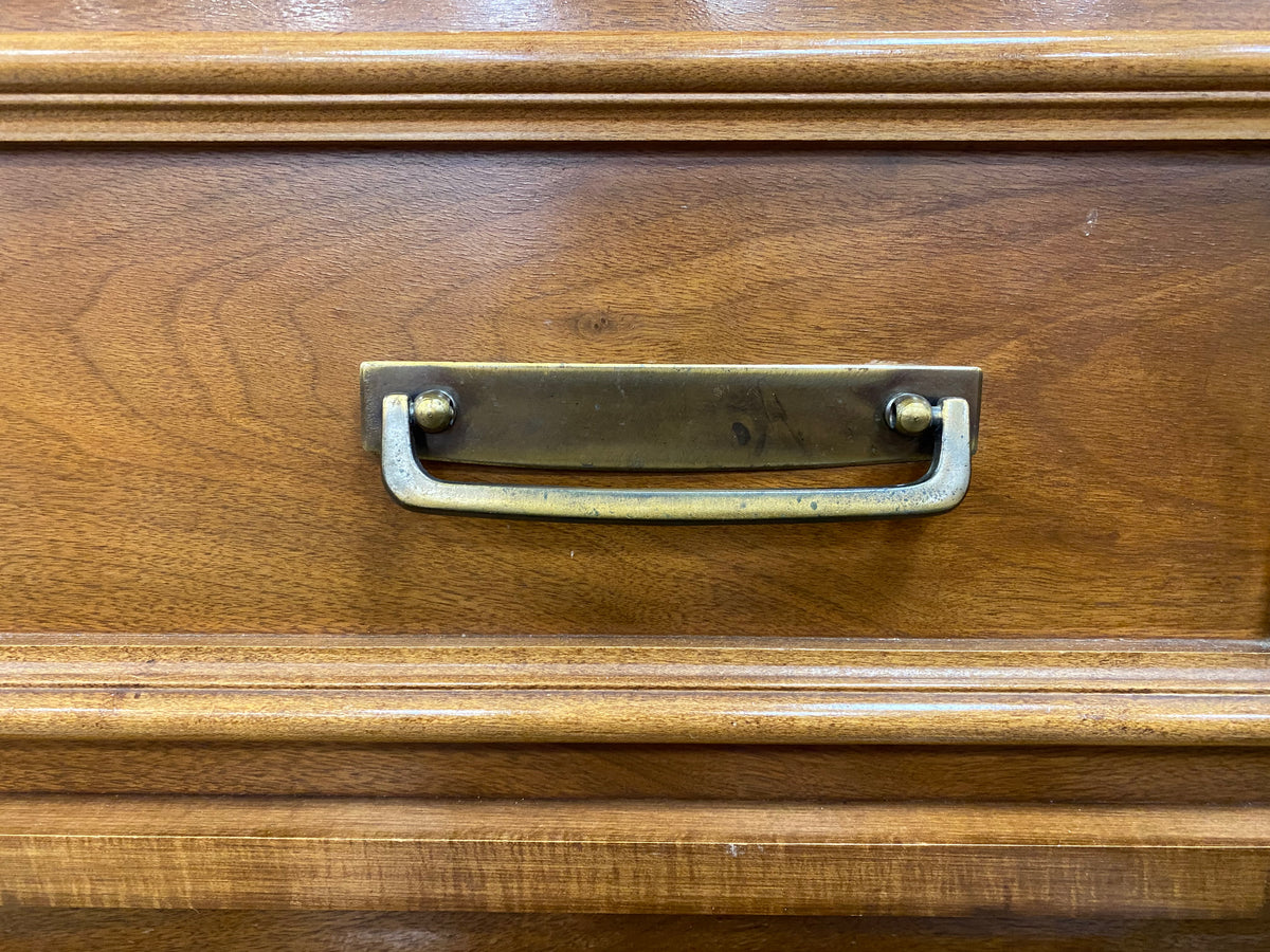 Cherry Wood Mid - Century Modern Tallboy Dresser