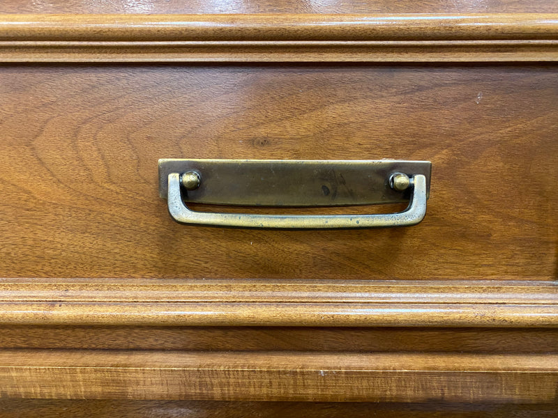 Cherry Wood Mid - Century Modern Tallboy Dresser