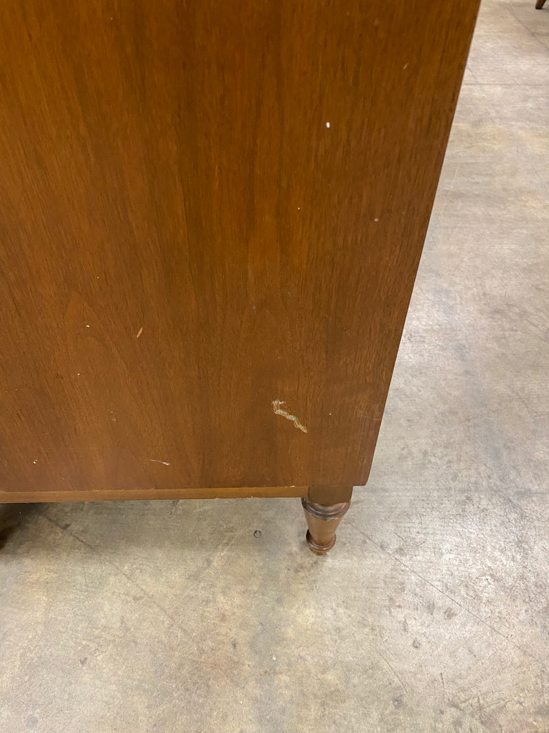 Cherry Wood Mid - Century Modern Tallboy Dresser