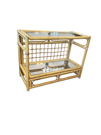 Bamboo & Rattan 2-Tier Side Table