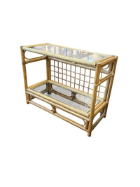 Bamboo & Rattan 2-Tier Side Table