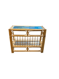 Bamboo & Rattan 2-Tier Side Table