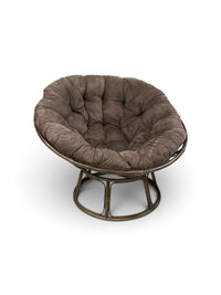 Papasan Microsuede Chair with Cushion & Rattan Frame