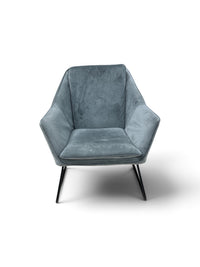 Modern Grey Minimalistic Velvet Upholstered Accent Chair