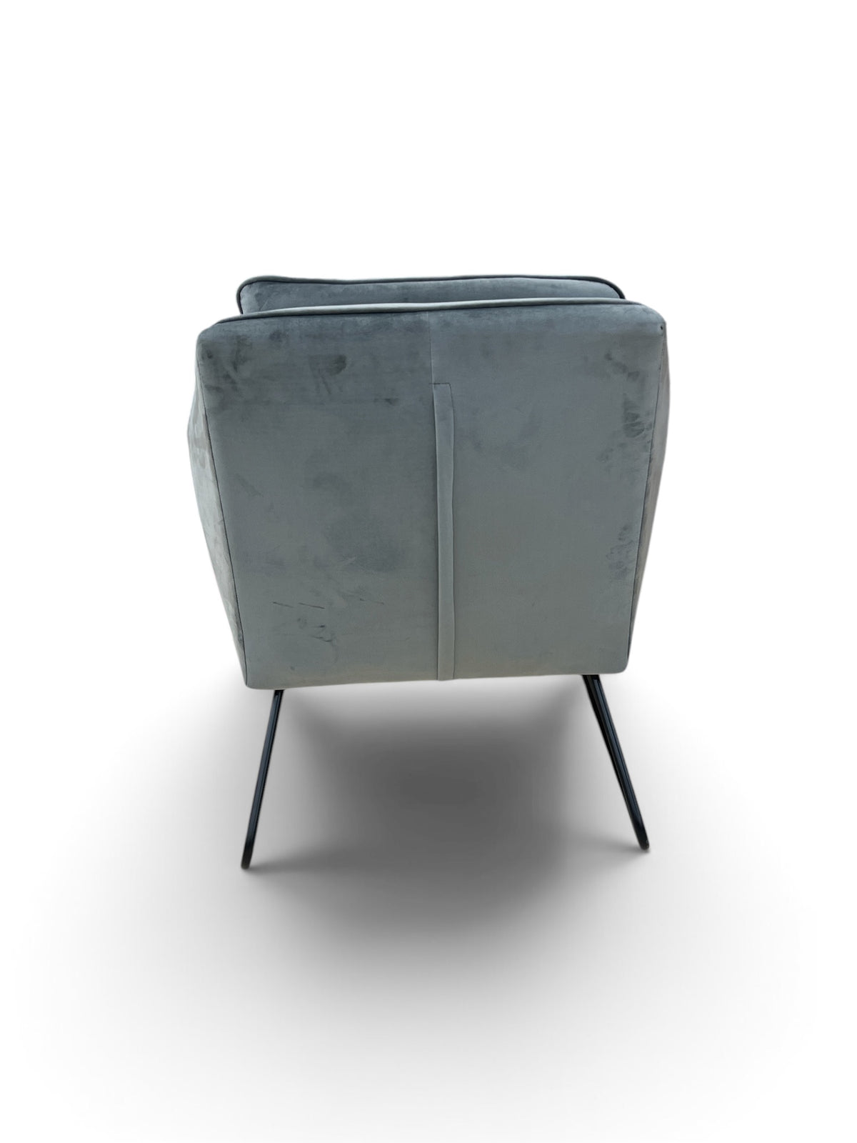 Modern Grey Minimalistic Velvet Upholstered Accent Chair