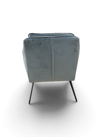 Modern Grey Minimalistic Velvet Upholstered Accent Chair