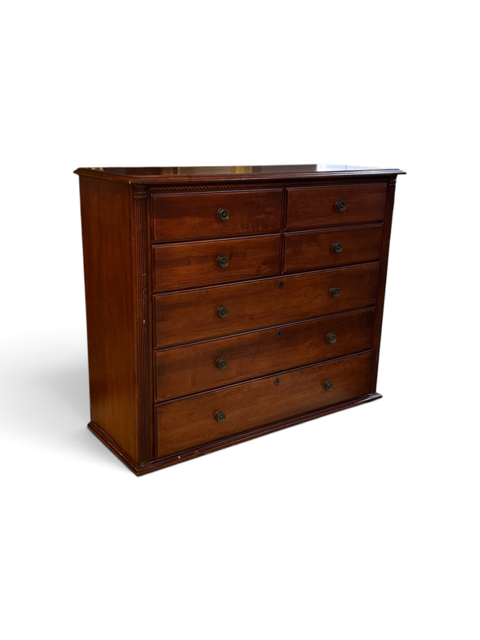 7 Drawer Tall Dresser with Carved Wood Rope Detailing